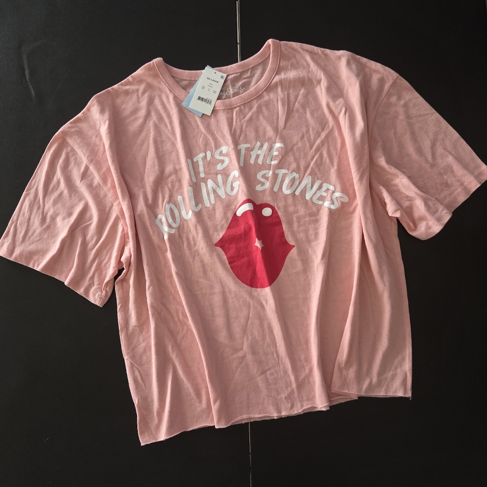 The Rolling Stones Cropped Graphic Tee - Size XX-Large